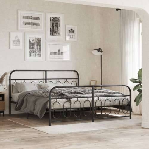 Metalni okvir kreveta uzglavlje i podnožje crni 193x203 cm Crna 193 x 203 cm s uzglavljem i podnožjem Cijena