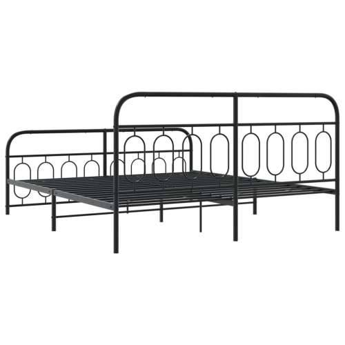 Metalni okvir kreveta uzglavlje i podnožje crni 193x203 cm Crna 193 x 203 cm s uzglavljem i podnožjem Cijena
