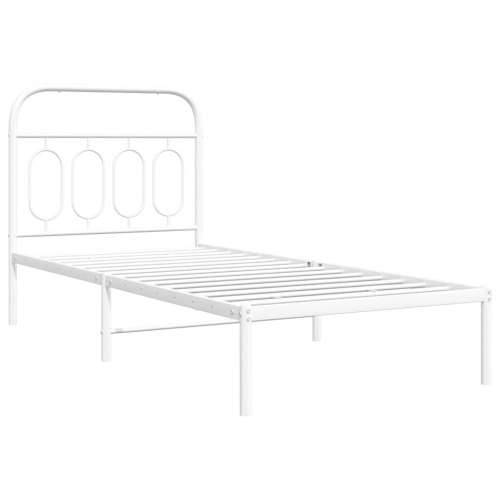Metalni okvir za krevet s uzglavljem bijeli 80x200 cm - Bijela 80 x 200 cm s uzglavljem Cijena