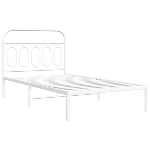 Metalni okvir za krevet s uzglavljem bijeli 100x190 cm Bijela 100 x 190 cm s uzglavljem Cijena