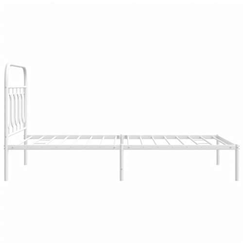 Metalni okvir za krevet s uzglavljem bijeli 100x190 cm Bijela 100 x 190 cm s uzglavljem Cijena