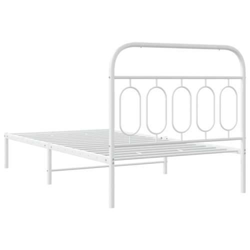 Metalni okvir za krevet s uzglavljem bijeli 100x190 cm Bijela 100 x 190 cm s uzglavljem Cijena