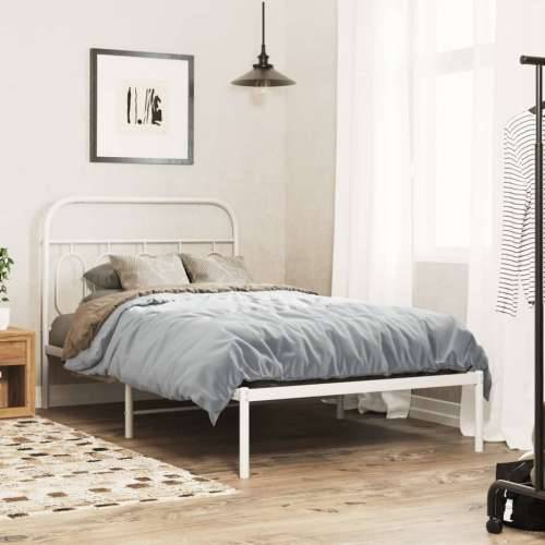 Metalni okvir za krevet s uzglavljem bijeli 107x203 cm - Bijela 107 x 203 cm s uzglavljem Cijena