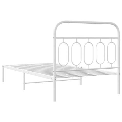 Metalni okvir za krevet s uzglavljem bijeli 107x203 cm - Bijela 107 x 203 cm s uzglavljem Cijena