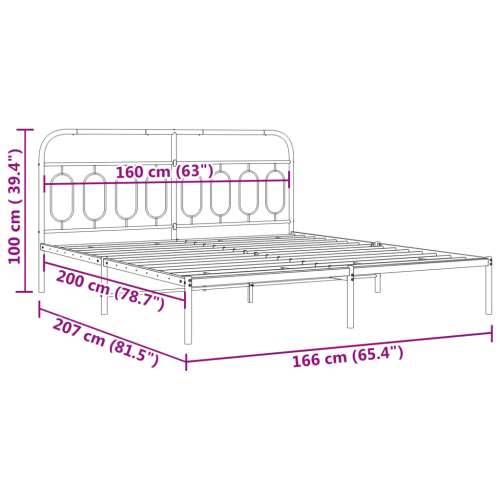 Metalni okvir za krevet s uzglavljem bijeli 160x200 cm Bijela 160 x 200 cm s uzglavljem Cijena