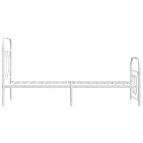 Metalni okvir kreveta uzglavlje i podnožje bijeli 75x190 cm - Bijela 75 x 190 cm s uzglavljem i podnožjem Cijena