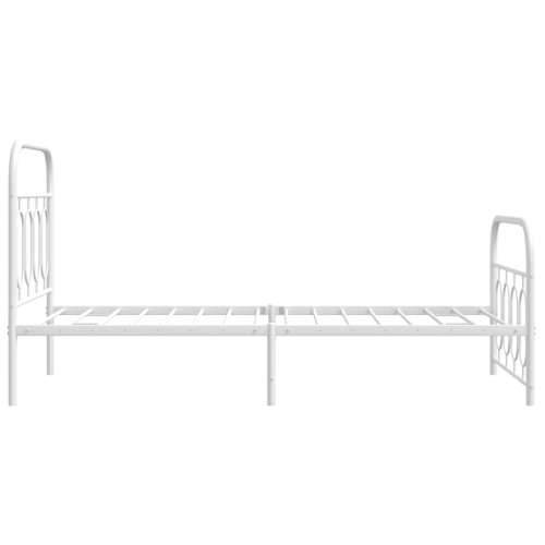 Metalni okvir kreveta uzglavlje i podnožje bijeli 90x190 cm - Bijela 90 x 190 cm s uzglavljem i podnožjem Cijena