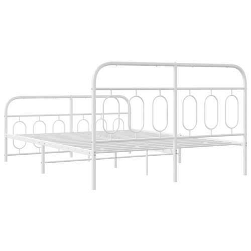 Metalni okvir kreveta uzglavlje i podnožje bijeli 135 x 190 cm - Bijela 135 x 190 cm s uzglavljem i podnožjem Cijena