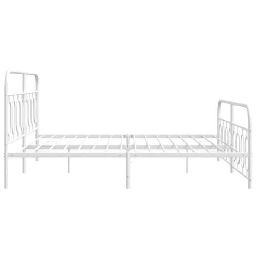 Metalni okvir kreveta uzglavlje i podnožje bijeli 180x200 cm - Bijela 180 x 200 cm s uzglavljem i podnožjem Cijena