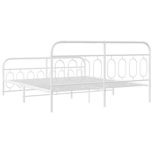 Metalni okvir kreveta uzglavlje i podnožje bijeli 180x200 cm - Bijela 180 x 200 cm s uzglavljem i podnožjem Cijena