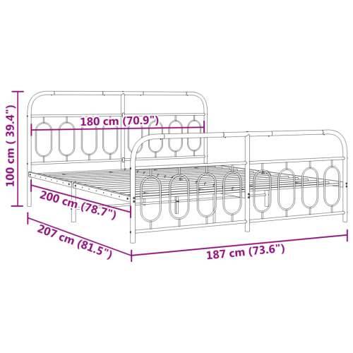 Metalni okvir kreveta uzglavlje i podnožje bijeli 180x200 cm - Bijela 180 x 200 cm s uzglavljem i podnožjem Cijena