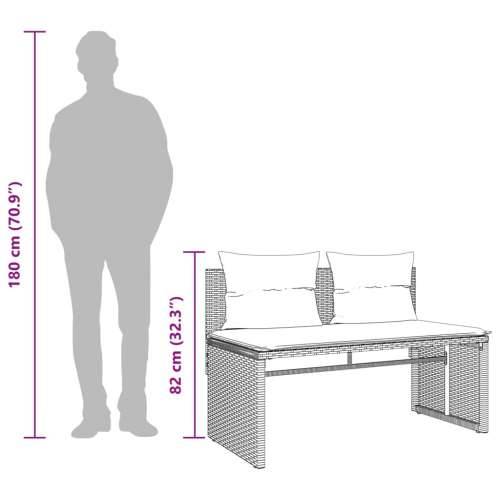 Vrtna garnitura - 4-dijelni set vrtnih sofa od poliratana s jastucima sivi - Siva 1 Cijena