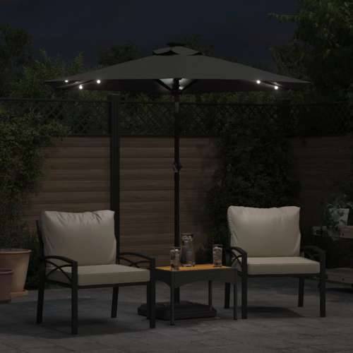 Vrtni suncobran s čeličnom šipkom LED antracit 225x225x212 cm - Antracit 1 Cijena