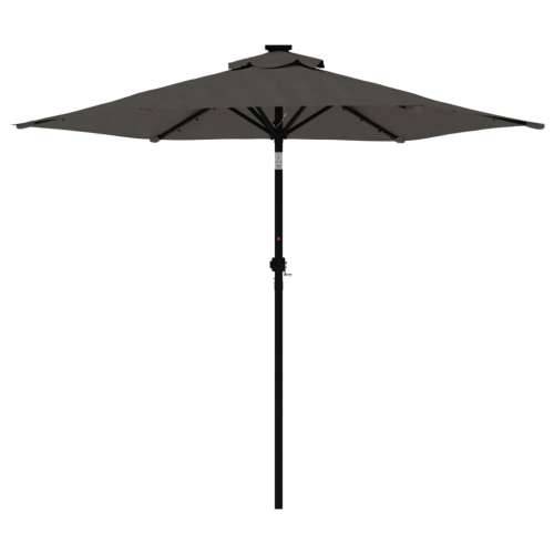 Vrtni suncobran s čeličnom šipkom LED antracit 225x225x212 cm - Antracit 1 Cijena