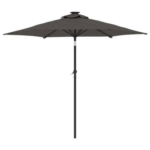 Vrtni suncobran s čeličnom šipkom LED antracit 225x225x212 cm - Antracit 1 Cijena