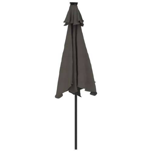 Vrtni suncobran s čeličnom šipkom LED antracit 225x225x212 cm - Antracit 1 Cijena
