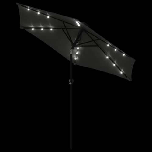 Vrtni suncobran s čeličnom šipkom LED antracit 225x225x212 cm - Antracit 1 Cijena