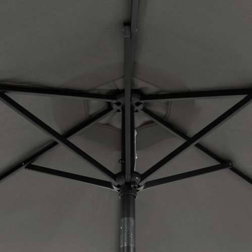 Vrtni suncobran s čeličnom šipkom LED antracit 225x225x212 cm - Antracit 1 Cijena