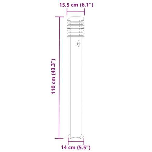 Vanjske podne svjetiljke sa senzorima 3 kom crne 110 cm čelik - Crna 3 1 Sa senzorom Cijena