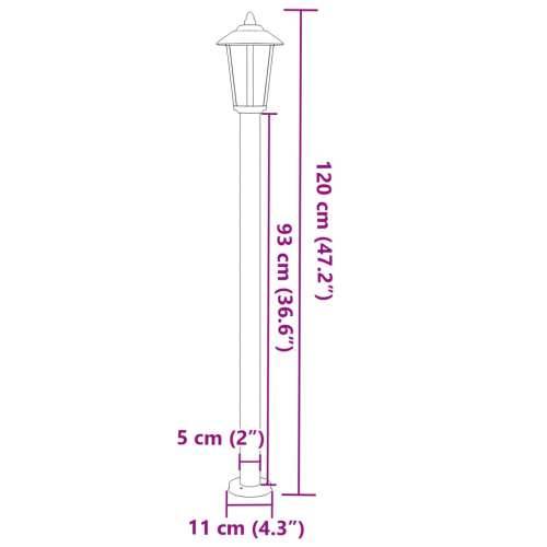 Vanjska podna svjetiljka crna 120 cm od nehrđajućeg čelika - Crna 120 cm 1 Cijena