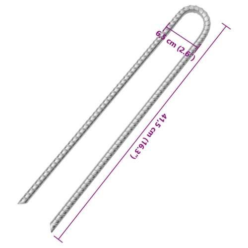 Klinovi za šator U-oblika 12 kom 41,5 cm Ø12 mm pocinčani čelik - 41.5 cm 12 Cijena