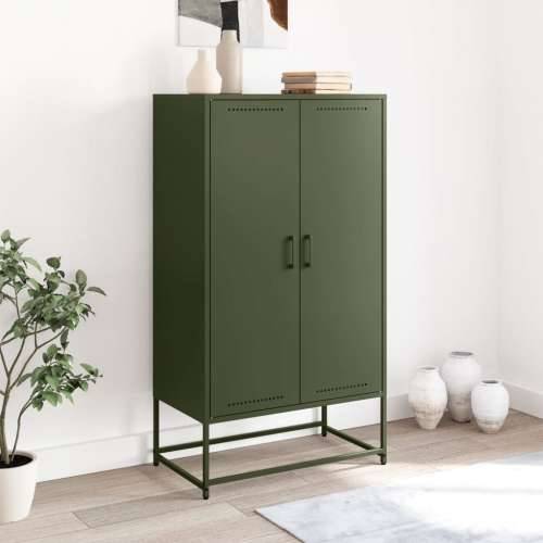Visoka komoda maslinastozeleni 68,5 x 38,5 x 123,5 cm čelična - Zelena 1 Cijena