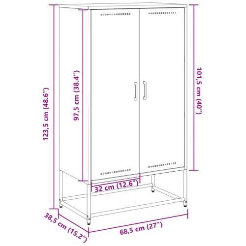 Visoka komoda maslinastozeleni 68,5 x 38,5 x 123,5 cm čelična - Zelena 1 Cijena