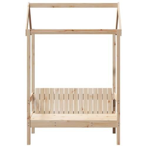 Klupa s krovom 117,5 x 70 x 176,5 cm od masivne borovine - Prirodna Cijena