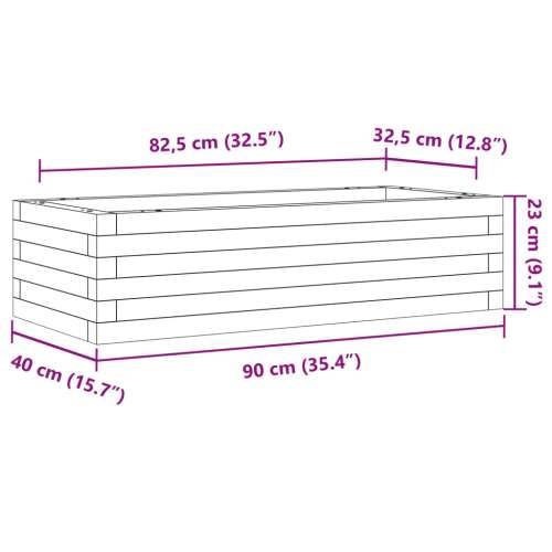 Vrtna sadilica 90 x 40 x 23 cm od masivne borovine - Prirodna boja bora 90 x 40 x 23 cm 1 Cijena