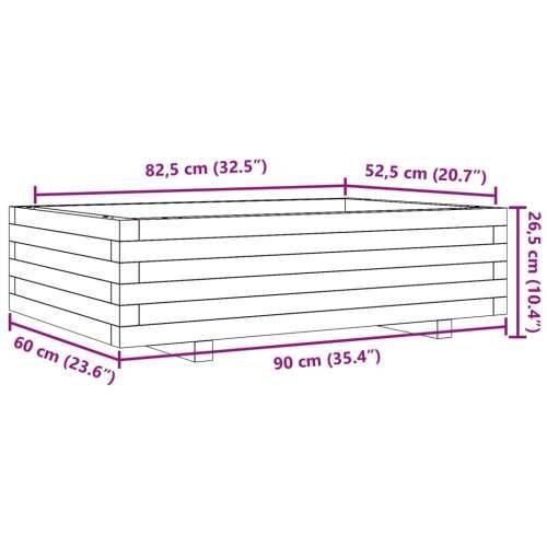 Vrtna sadilica 90 x 60 x 26,5 cm od impregnirane borovine - Prirodno impregnirano 90 x 60 x 26.5 cm 1 Cijena