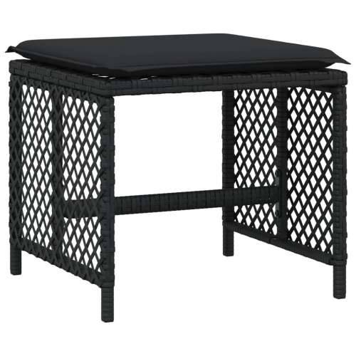 Vrtni stolci s jastucima 4 kom crni 41x41x36 cm od poliratana - Crna 4 Cijena