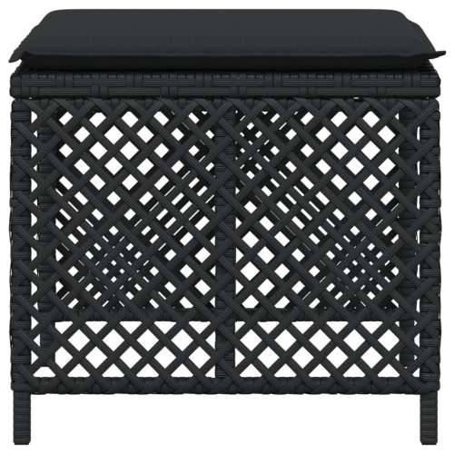 Vrtni stolci s jastucima 4 kom crni 41x41x36 cm od poliratana - Crna 4 Cijena