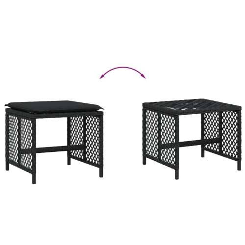 Vrtni stolci s jastucima 4 kom crni 41x41x36 cm od poliratana - Crna 4 Cijena