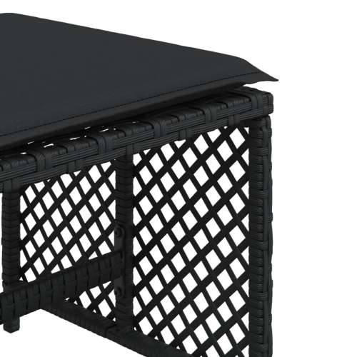 Vrtni stolci s jastucima 4 kom crni 41x41x36 cm od poliratana - Crna 4 Cijena