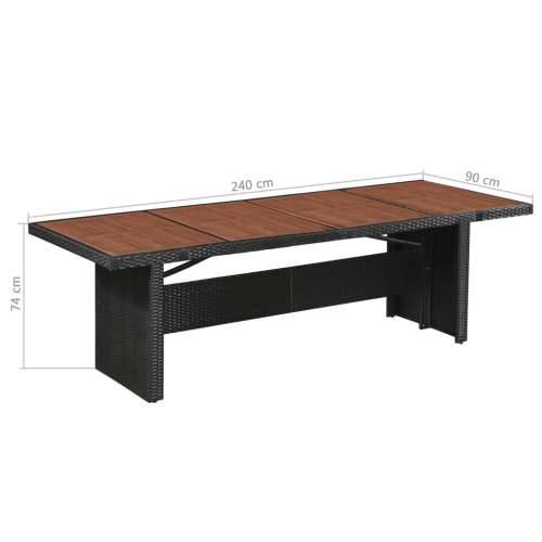 Vrtni stol od poliratana i masivnog bagremovog drva 240x90x74 cm Cijena