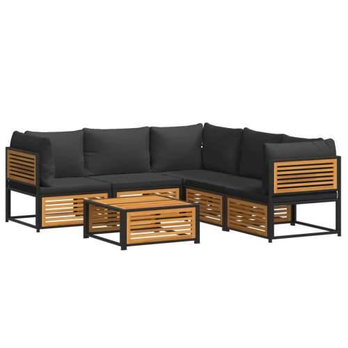 6-dijelna set vrtnih sofa s jastucima masivno bagremovo drvo - Antracit 3x kutna + srednja + stol 1 Cijena