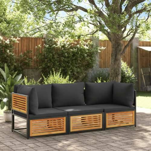 3-dijelna set vrtnih sofa s jastucima masivno bagremovo drvo - Antracit 3 seater 1 Cijena