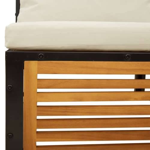 6-dijelna set vrtnih sofa s jastucima masivno bagremovo drvo - Krema 3x kutna + srednja + stol 1 Cijena
