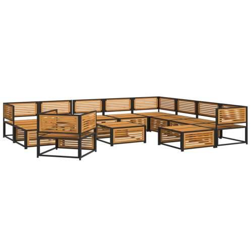 Vrtna garnitura - 12-dijelni set vrtnih sofa od masivnog drva bagrema s jastucima - Krema 3x kutna + fotelja + 5x srednja + 2x t Cijena