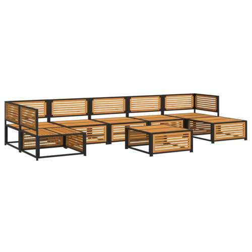 8-dijelna set vrtnih sofa s jastucima masivno bagremovo drvo - Krema 2x kutna + 4x srednja + tabure + stol 1 Cijena