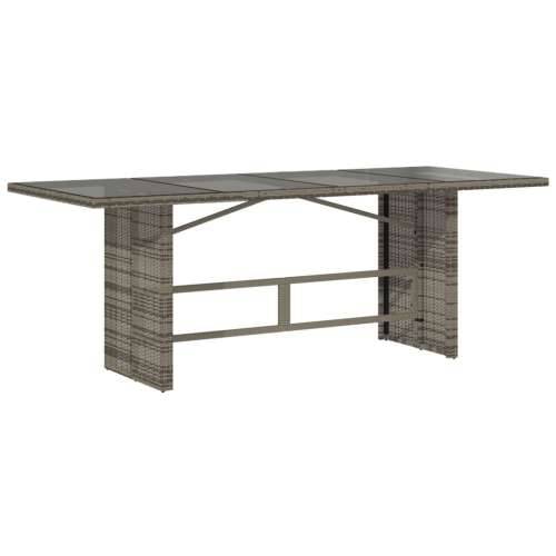 7-dijelni vrtni bistro set od poliratana s jastucima sivi - 190 x 80 x 75 cm Stakl 6 Cijena