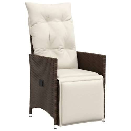 3-dijelni vrtni bistro set od poliratana s jastucima smeđi - 90 x 90 x 75 cm 2 Cijena
