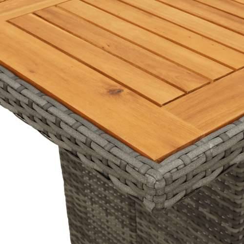 9-dijelni vrtni bistro set od poliratana s jastucima sivi - Siva 190 x 80 x 75 cm 8 Cijena