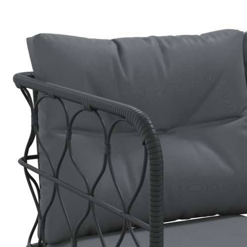 Set vrtnih sofa s jastucima crni od čelika i tekstilena - Uže 1 Cijena
