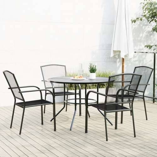 Set složivih vrtnih stolica 5 kom antracit čelik obložen prahom - 110 x 72.5 cm 4 Cijena