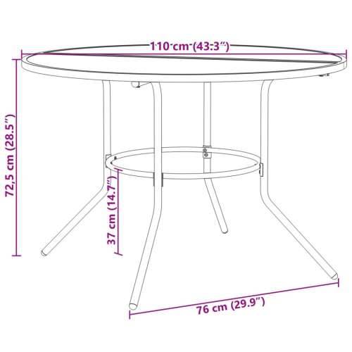 Set složivih vrtnih stolica 5 kom antracit čelik obložen prahom - 110 x 72.5 cm 4 Cijena