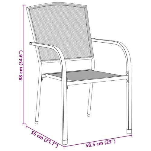 Set složivih vrtnih stolica 5 kom antracit čelik obložen prahom - 110 x 72.5 cm 4 Cijena