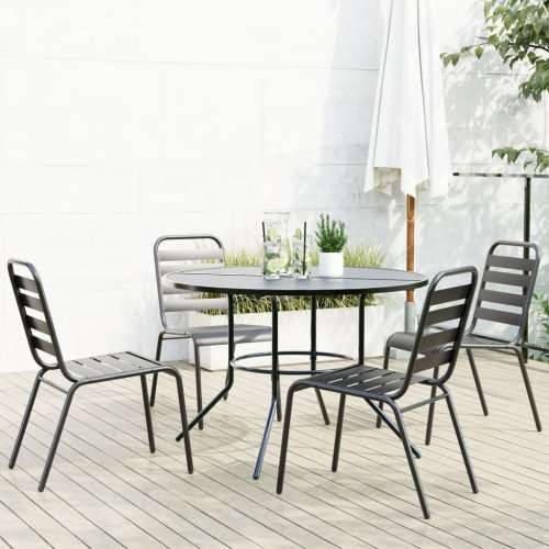 Set složivih vrtnih stolica 5 kom antracit čelik obložen prahom - 110 x 72.5 cm 4 Cijena