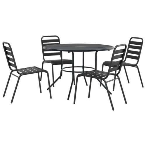 Set složivih vrtnih stolica 5 kom antracit čelik obložen prahom - 110 x 72.5 cm 4 Cijena