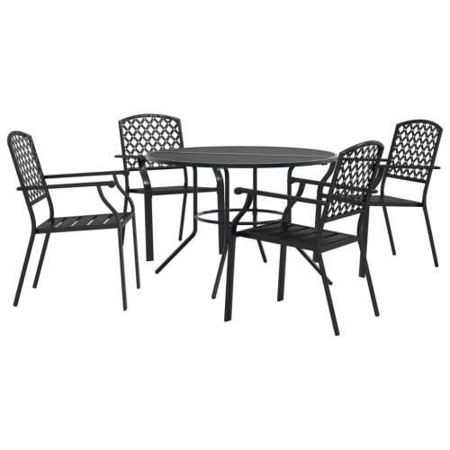 Set složivih vrtnih stolica 5 kom antracit čelik obložen prahom - 110 x 72.5 cm 4 Cijena